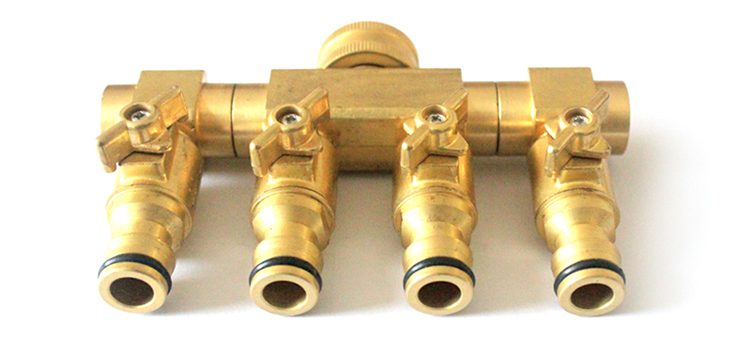 Duty Brass 4 Way Hose Manifold Hose Pipe Adapter